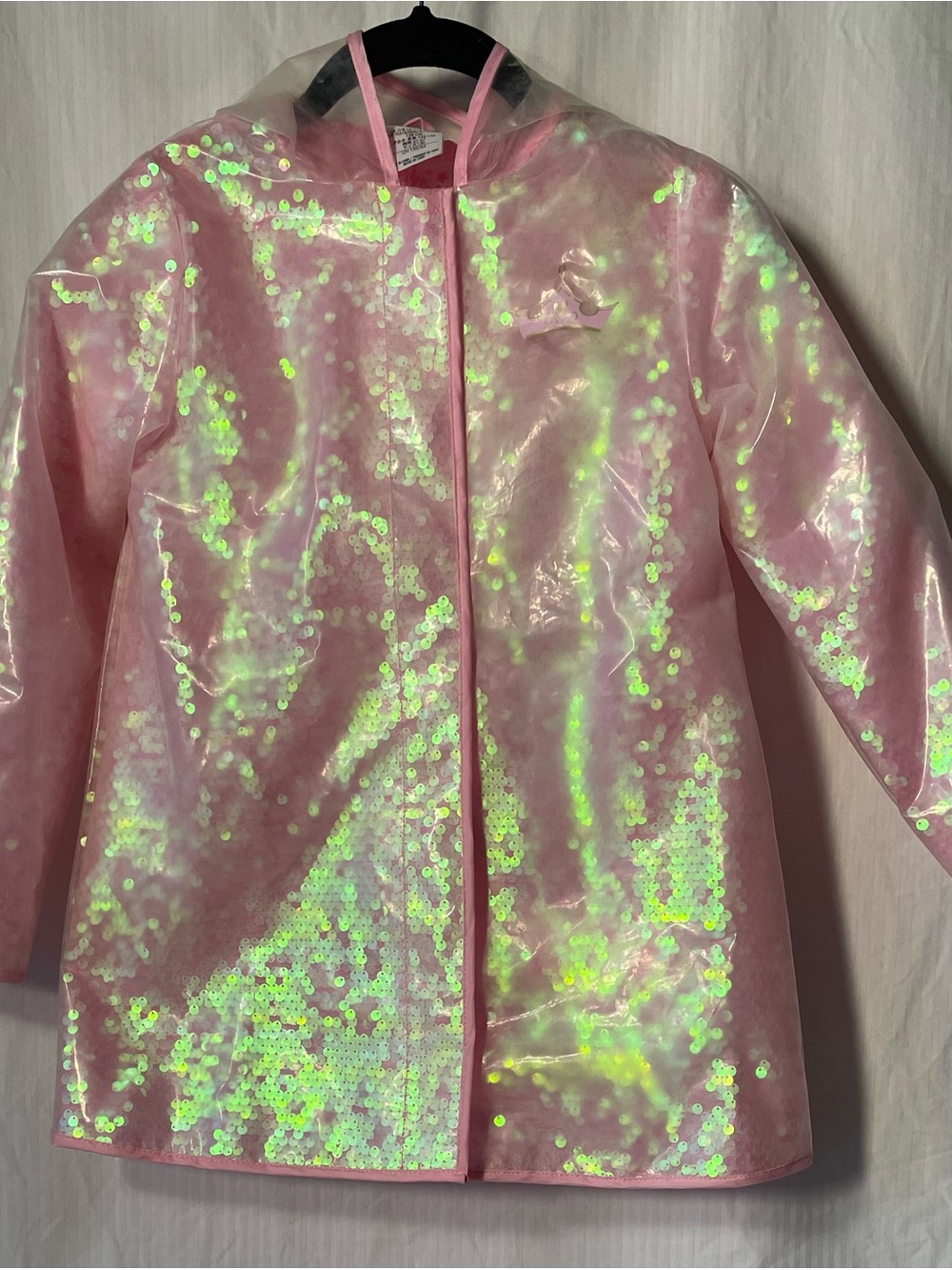 Disney Pink Iridescent Sequin Kids Raincoat